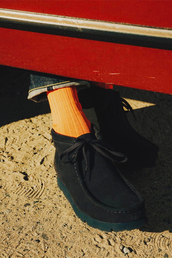 Beams Clarks Originals Wallabee Boot Restock footwear collaboration gore-tex navy 11-32-0168-100