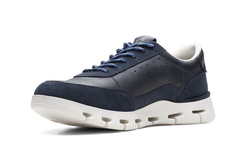 Clarks Originals Nature x One Navy Combination Sneaker Trainer Running Shoe Contemporary EVA Outsole 