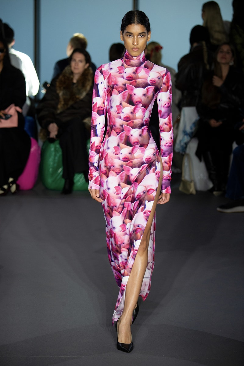 Christopher Kane Presents Motifs From His Youth for FW23 london fashion week runway show collection floral womenswear dresses skirts