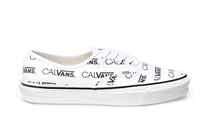 Palace Calvin Klein Vans Calvans april 8 authentic white canvas uppers skate shoes CK One apparel collaboration online release info date price