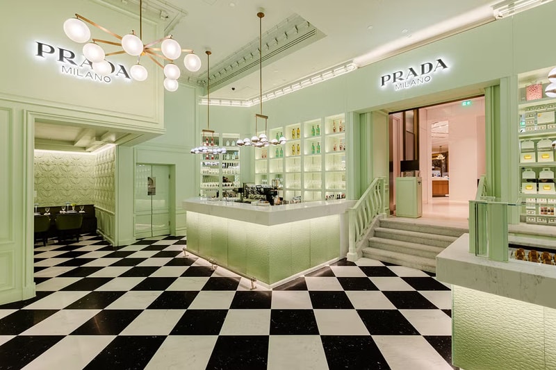 Prada Cafe Opens in Harrods Announcement caffe marchesi milan coffee shop london uk luxury department store west end tea lunch dinner breakfast aperitivo negroni cocktails milan wes anderson