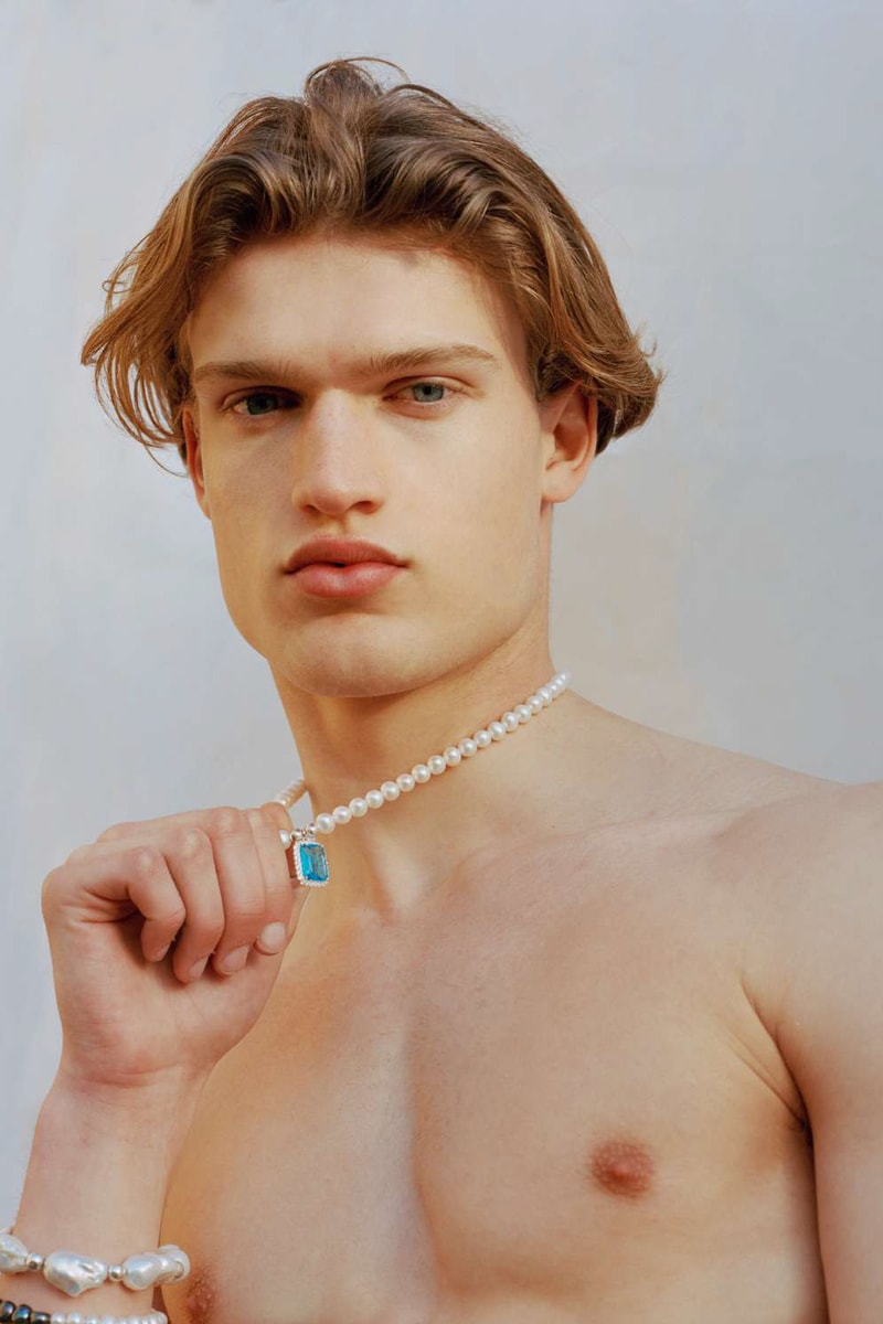 A Sinner in Pearls New London Jewelry Brand Men in Pearl Necklaces Bracelets Earrings Drops