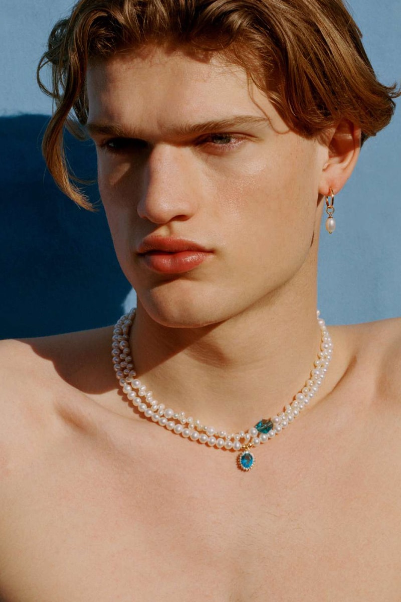 A Sinner in Pearls New London Jewelry Brand Men in Pearl Necklaces Bracelets Earrings Drops