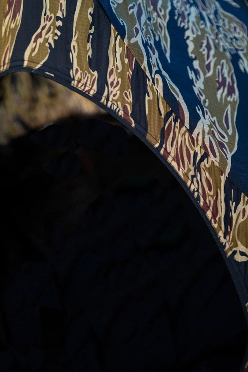 Maharishi Heimplanet Tent Outdoors Camping Tigerstripe UK London Hardy Blechman Greenery Fashion Streetwear Clothing