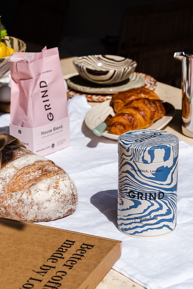 Grind x Henry Holland Studio Collaboration Limited-Edition Coffee Tin Ceramic Mug Release Info