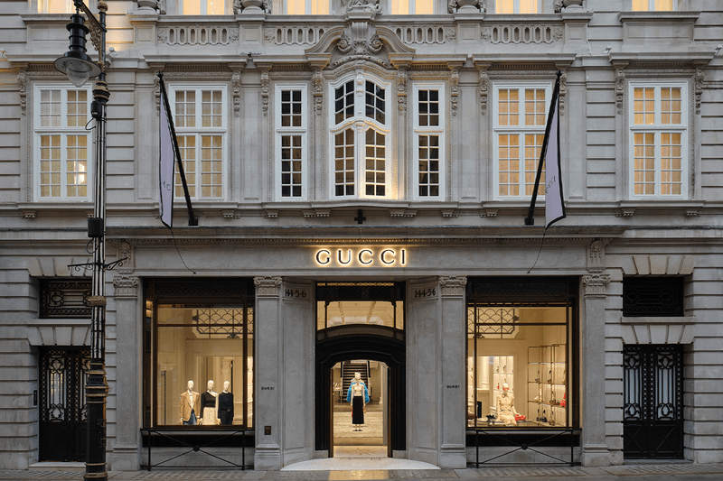 Gucci London Bond Street Boutique Opening store United Kingdom menswear womenswear Italy
