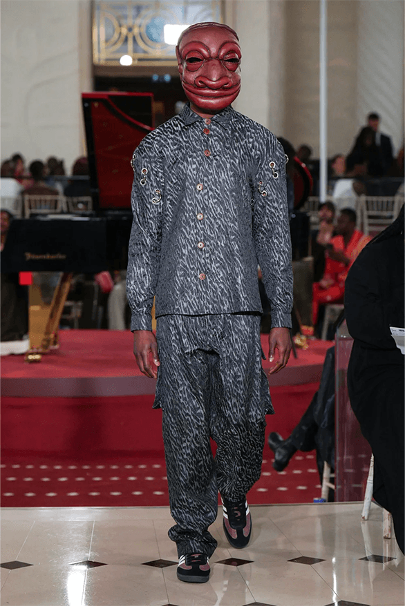 LABRUM Spring Summer 2024 London Fashion Week menswear womenswear runway Foday Dumbuya Netflix top boy Ian wright unknown t Hackney Wick FC Adidas samba Stan smith collaboration