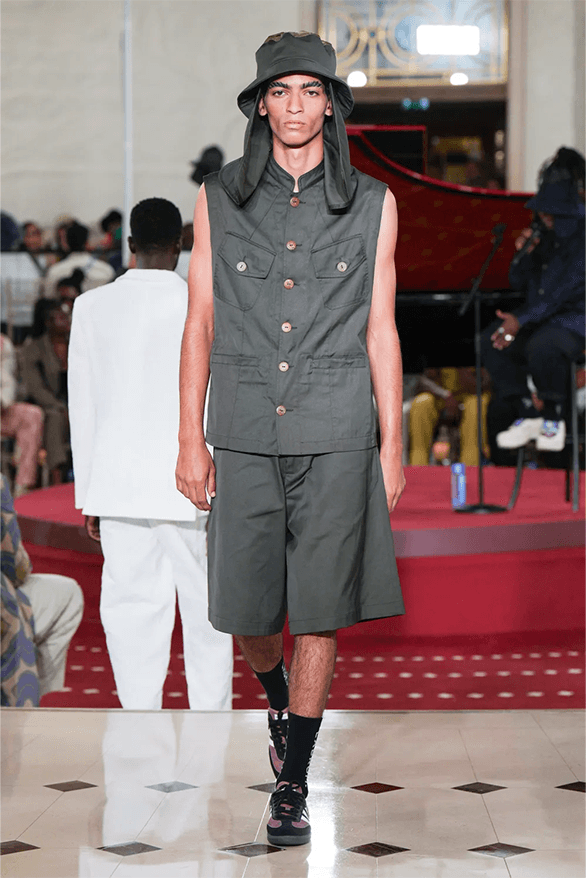 LABRUM Spring Summer 2024 London Fashion Week menswear womenswear runway Foday Dumbuya Netflix top boy Ian wright unknown t Hackney Wick FC Adidas samba Stan smith collaboration