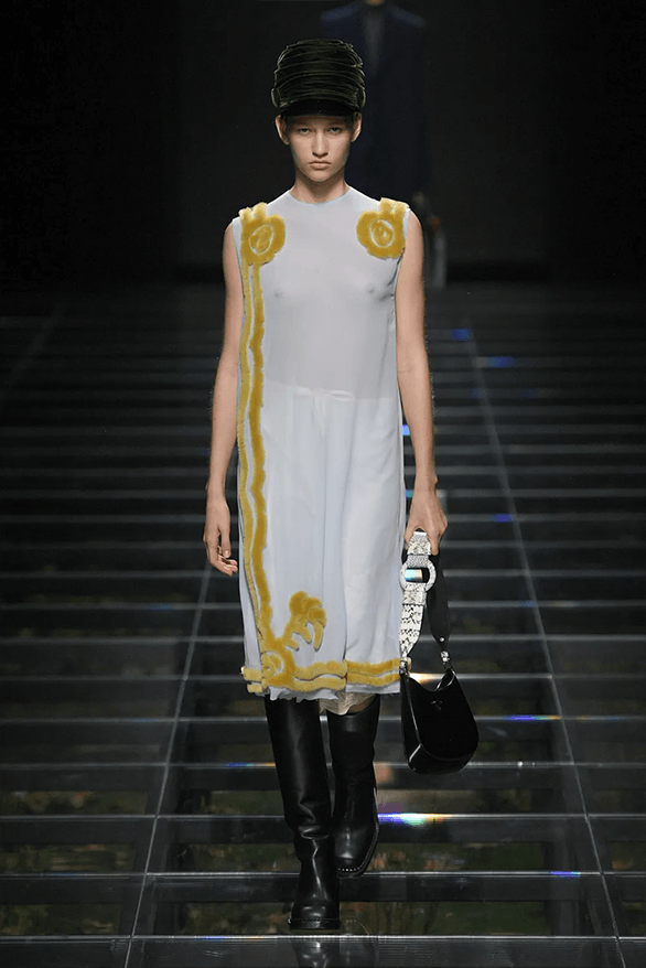 Prada Fall Winter 2024 Milan Fashion Week womenswear runway show Raf Simons Miuccia Prada