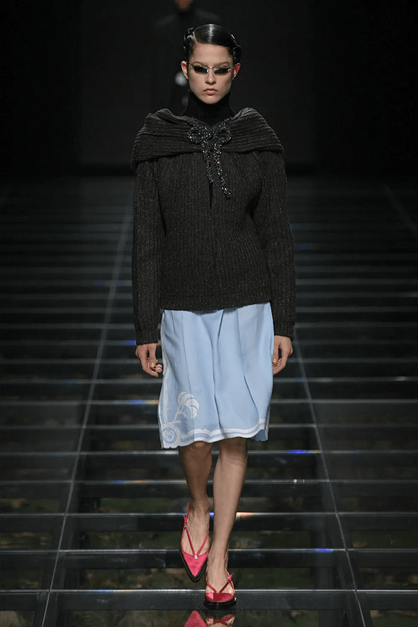 Prada Fall Winter 2024 Milan Fashion Week womenswear runway show Raf Simons Miuccia Prada