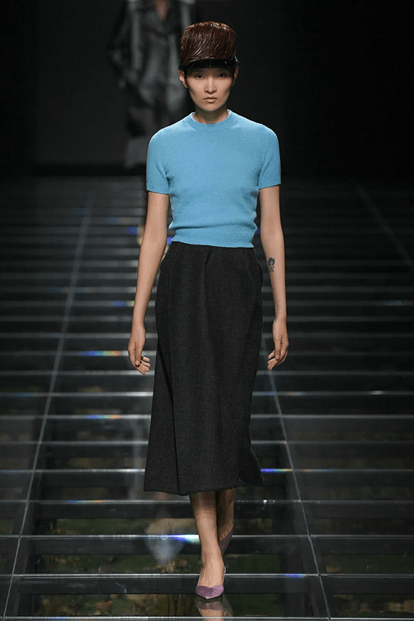 Prada Fall Winter 2024 Milan Fashion Week womenswear runway show Raf Simons Miuccia Prada