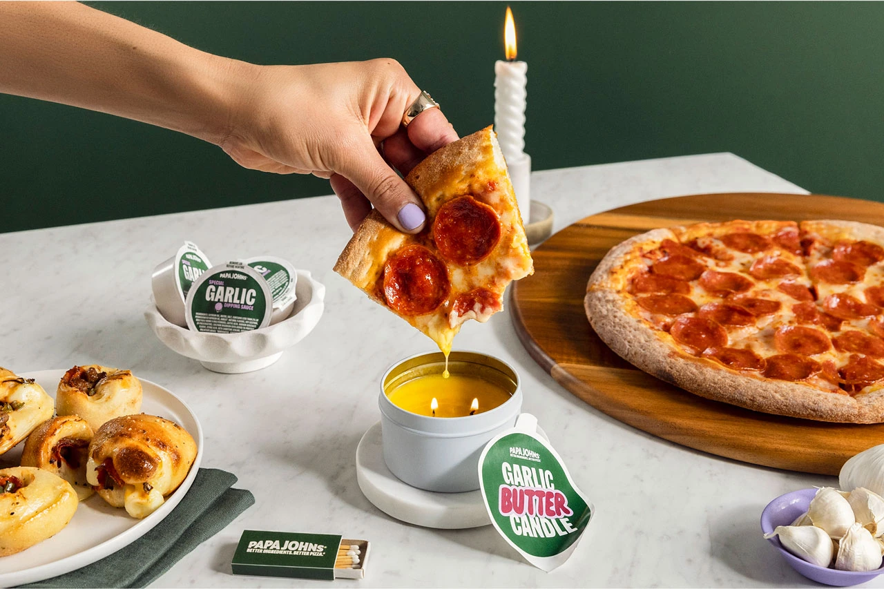 Papa Johns Garlic Butter Candles Food UK Pizza Eating Dinner Party Takeaway Hot National Garlic Day April 19