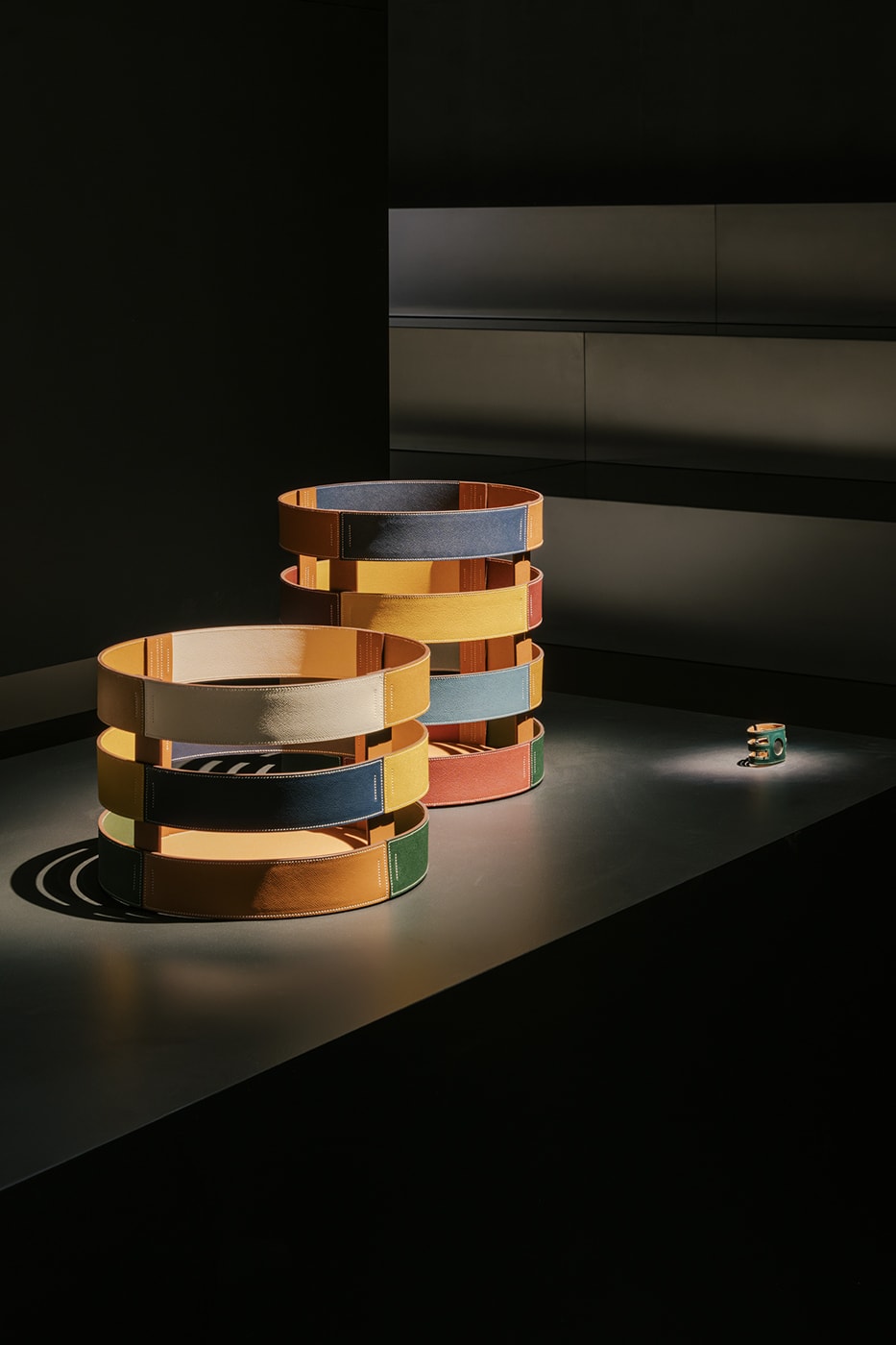 Hermès Presents Key Home Essentials for 2024 Milan Design Week release info chairs lamps stools basket bucket centrepiece leatherwork birkin kelly