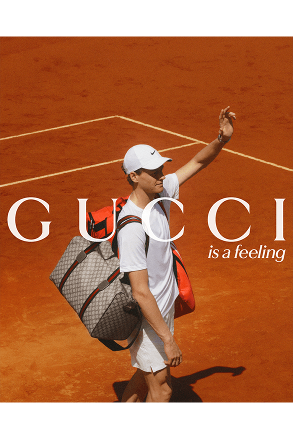 Jannik Sinner Gucci Is a Feeling Campaign tennis menswear brand ambassador