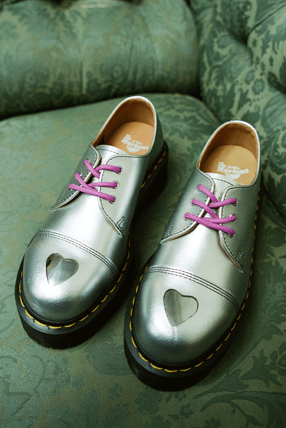 MadeMe Dr Martens 1461 Quad Shoe Collaboration loafer Lola young London uk artist Erin Magee