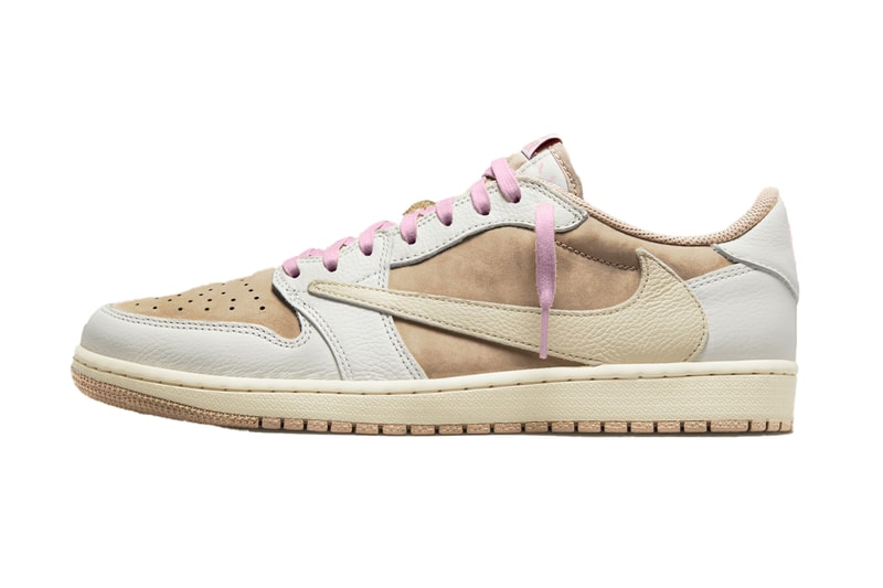 travis scott air jordan 1 low sail shy pink model edition new sneaker collaboration nike partnership photos images first look preview