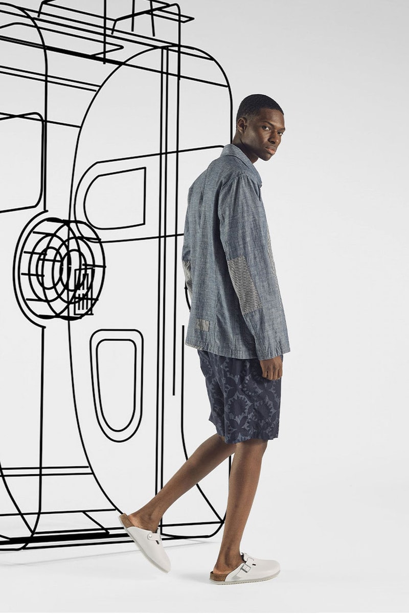 Universal Works Opens Its "Hotel Deluxe" Lookbook for the Summer capsule collection uk london across the pond nottingham link collection capsule drop release price print pattern hoodie oxford shirt button fabric suit jacket shorts pants apparel fashion staycation vacation bahamas Bridlington