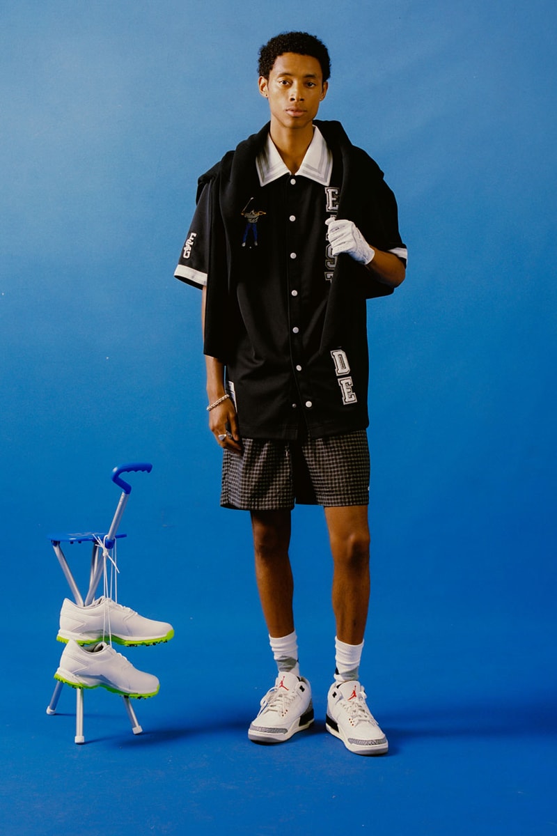 Mitchell & Ness x Eastside Golf Link Up on Clean Capsule release apparel fashion drop price link website store basketball sports nylon pullover hoodie accessories driver head cover ball marker tee green