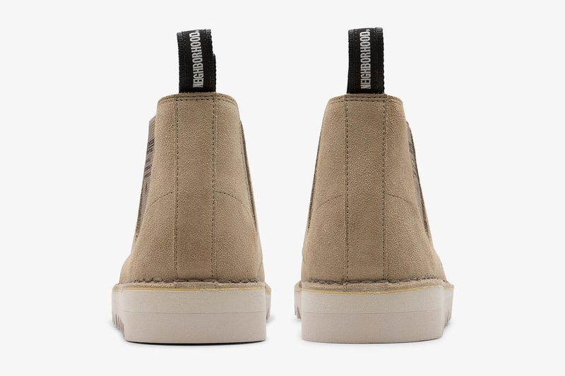 NEIGHBORHOOD x Clarks Originals Collide on Collaborative Footwear wallabee desert boot collab release date upper price online webstore upper leather lace brand tag 