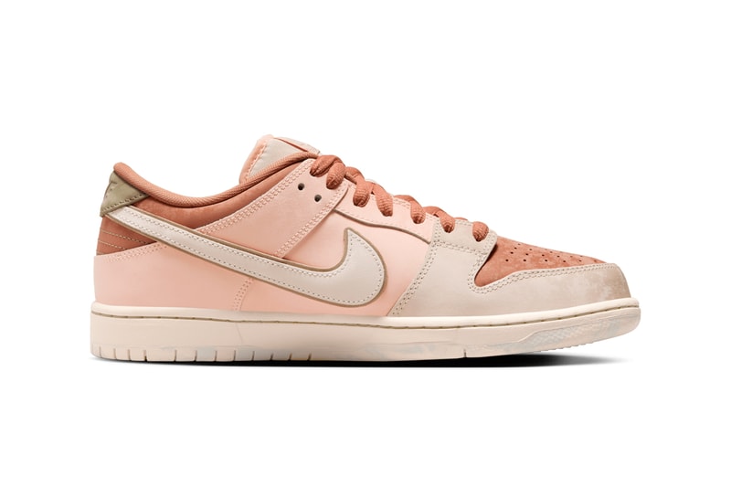 First Look at the Nike SB Dunk Low "Trocadéro Gardens" Amber Brown/Guava Ice-Crimson Tint-Hemp-Neutral Olive-Pale Ivory FV5926-200 release info paris olympics
