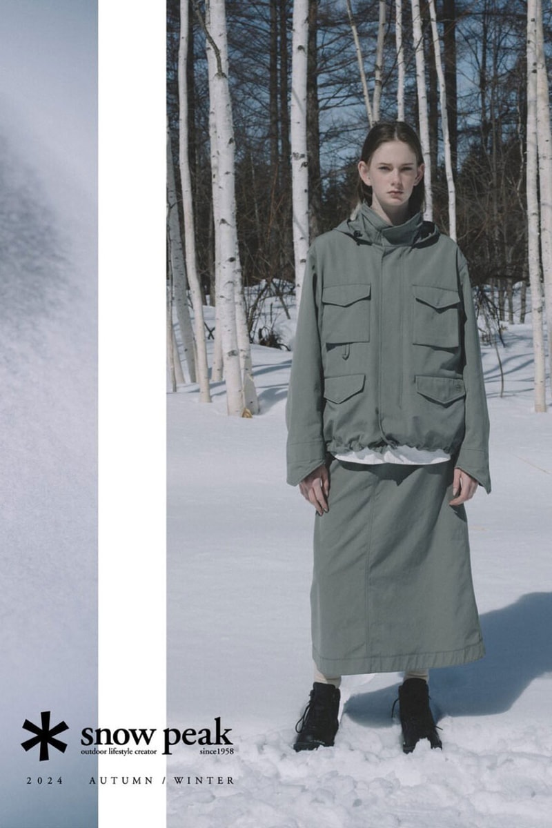 Snow Peak Unveils First Look at FW24 Range collection release winter capsule lookbook release info outerwear cold weather practical functional jacket shell coat waterproof wind proof color earth 