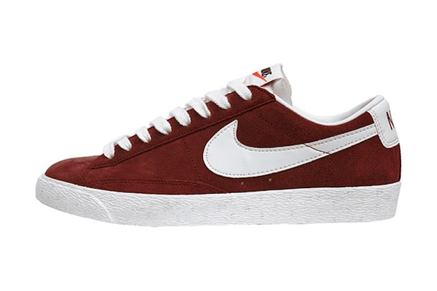 nike blazer red and white low