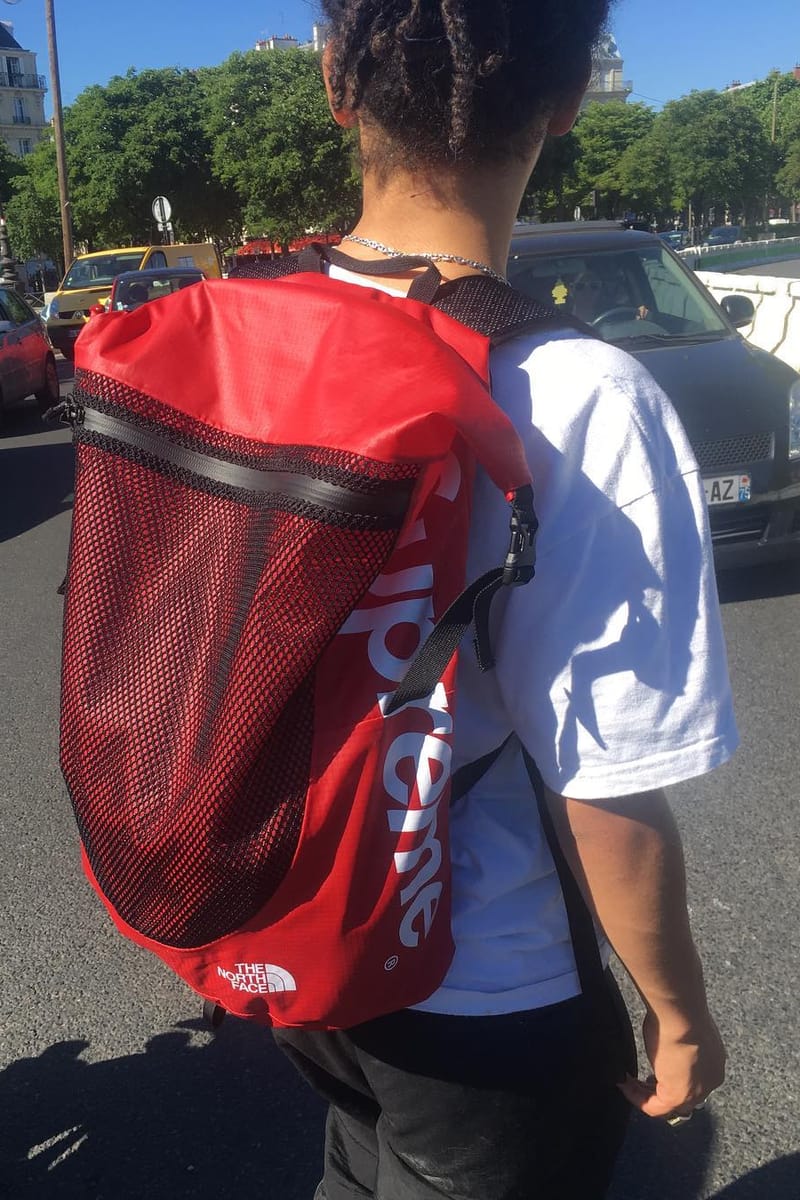 supreme red camo backpack