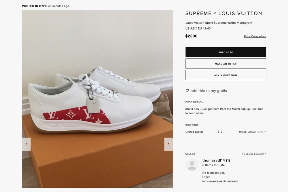 Supreme x Louis Vuitton Absurd Resell Prices | HYPEBEAST