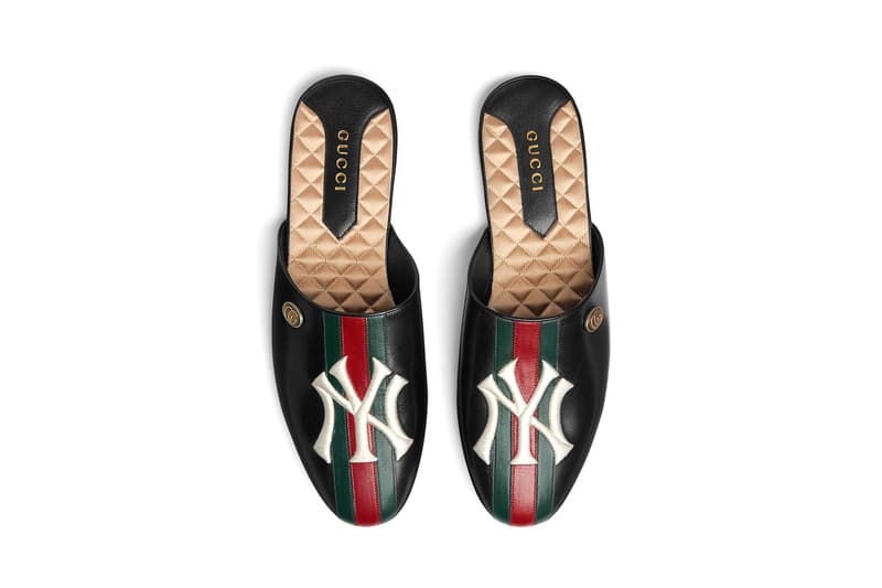 Gucci NY Yankees Leather Slippers HYPEBEAST