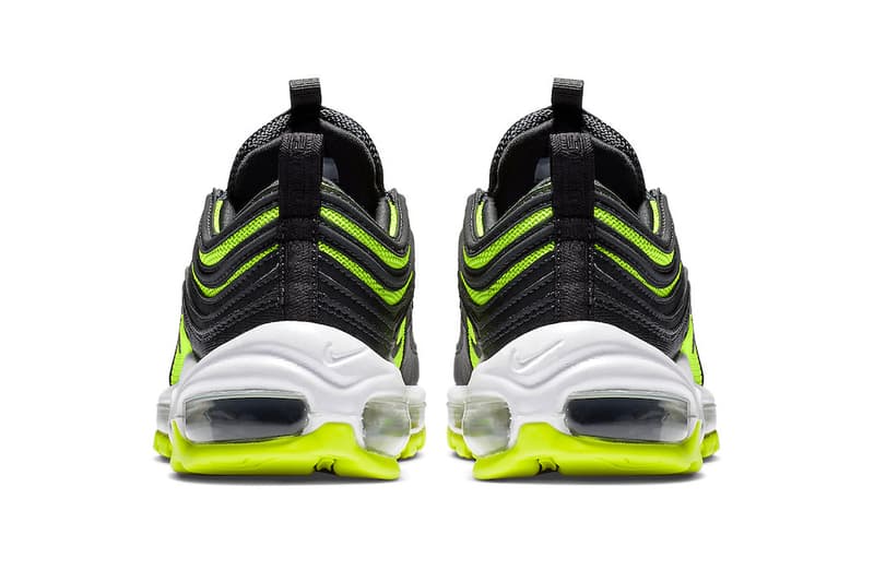 black and neon green air max 97