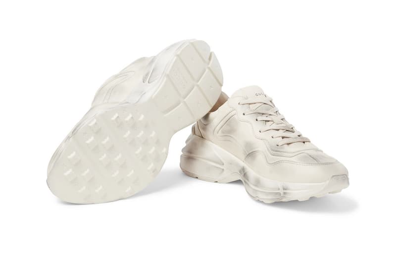 Gucci Rhyton Printed Distressed Leather Sneakers Kiss | HYPEBEAST