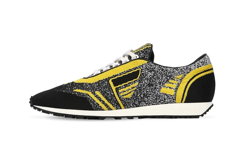 Prada Knit Sneakers in Black & Yellow Colorway | HYPEBEAST