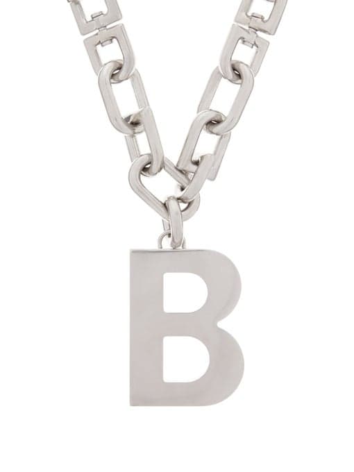 Balenciaga B-logo Silver Chain Necklace Release | HYPEBEAST DROPS