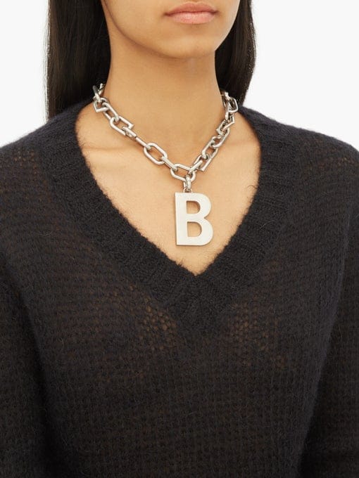 Balenciaga B-logo Silver Chain Necklace Release | HYPEBEAST DROPS