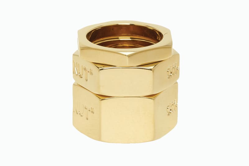 Off White Hex Nut "Silver/Gold" Ring Set Release HYPEBEAST DROPS