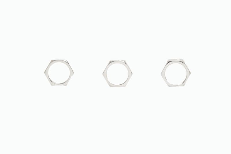Off White Hex Nut "Silver/Gold" Ring Set Release HYPEBEAST DROPS
