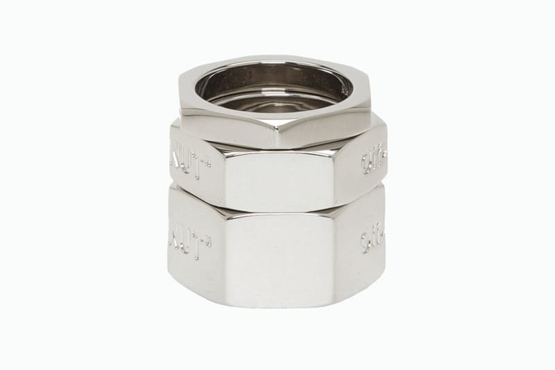 Off White Hex Nut "Silver/Gold" Ring Set Release HYPEBEAST DROPS