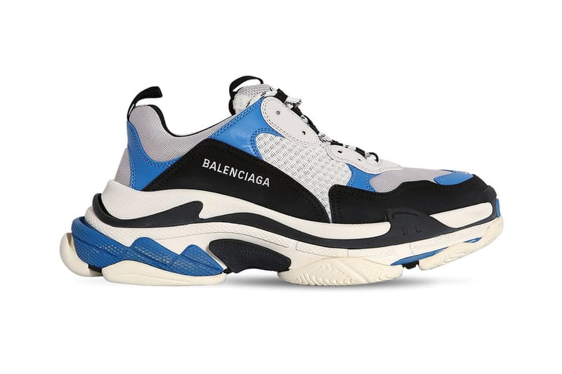 blue and white nike air shoes