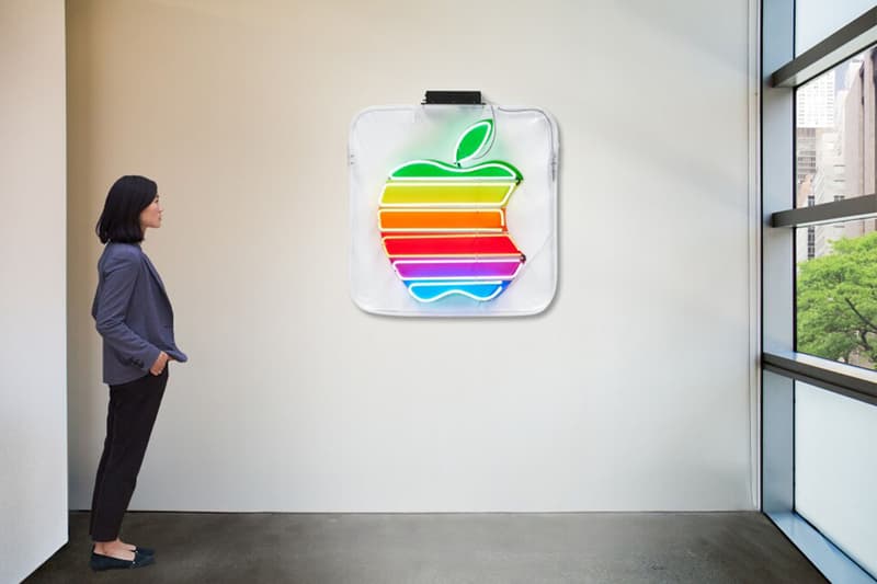 Rainbow Apple Logo Sign Appears at Sotheby's Auction Hypebeast