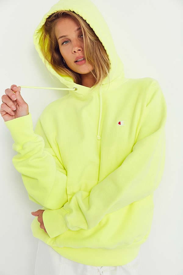 Peep Champion s Neon Bright Yellow Hoodie HYPEBAE Peep Champion s Neon Bright Yellow Hoodie HYPEBAE