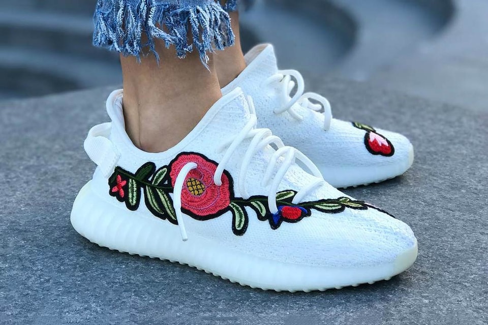 Floral YEEZY BOOST 350 V2 Cream White Custom | HYPEBAE