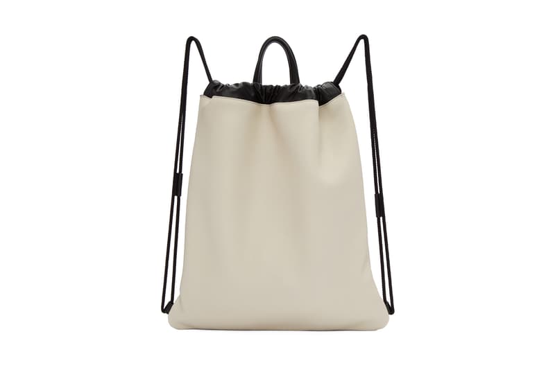 Gucci Logo White Leather Drawstring Bag | HYPEBAE