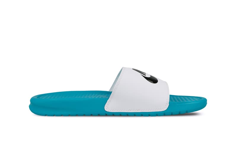nike benassi slides white black
