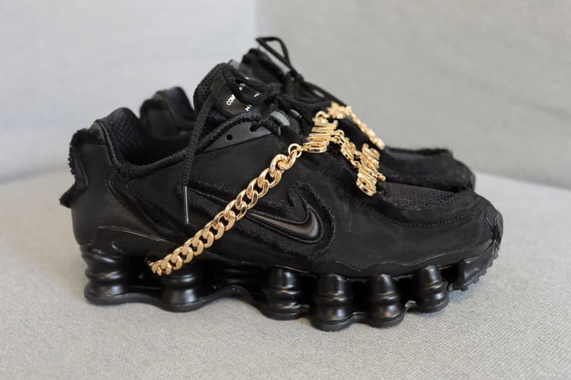 Comme Des Gar ons Nike  Shox TL Black Closer Look HYPEBAE