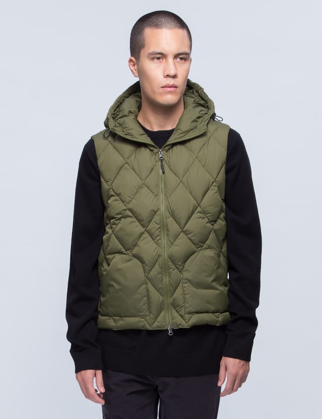 Mt.Rainier Design - Zip Up Quilt Hood Vest | HBX