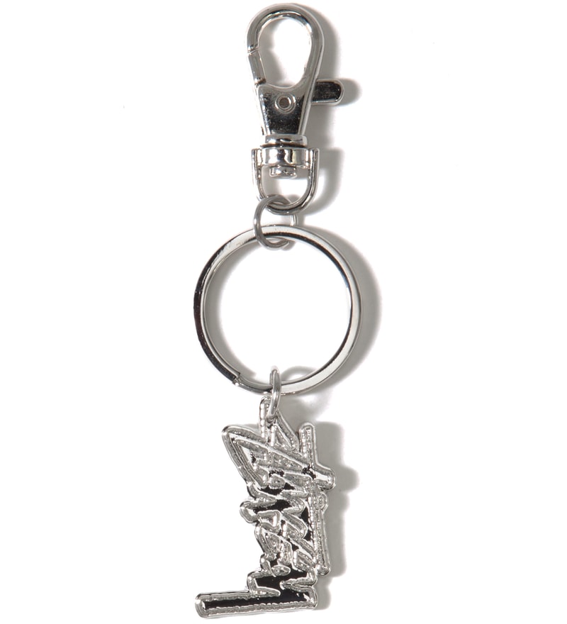 Stussy - Silver Stock O-Ring Keychain | HBX