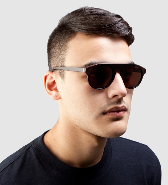 Super By Retrosuperfuture - Racer Leather and Acetate Sunglasses | HBX