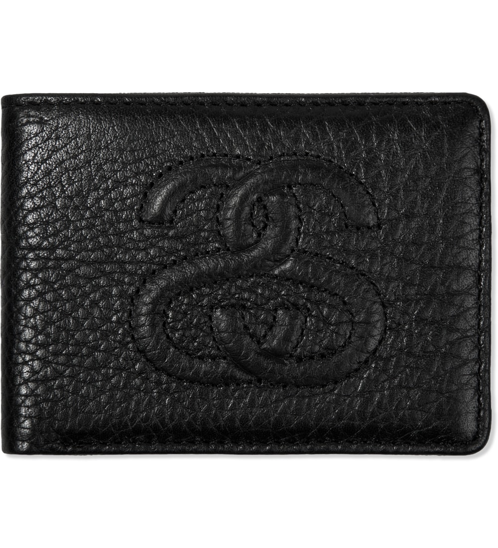 Stussy - Black Double S Bi-Fold Wallet | HBX