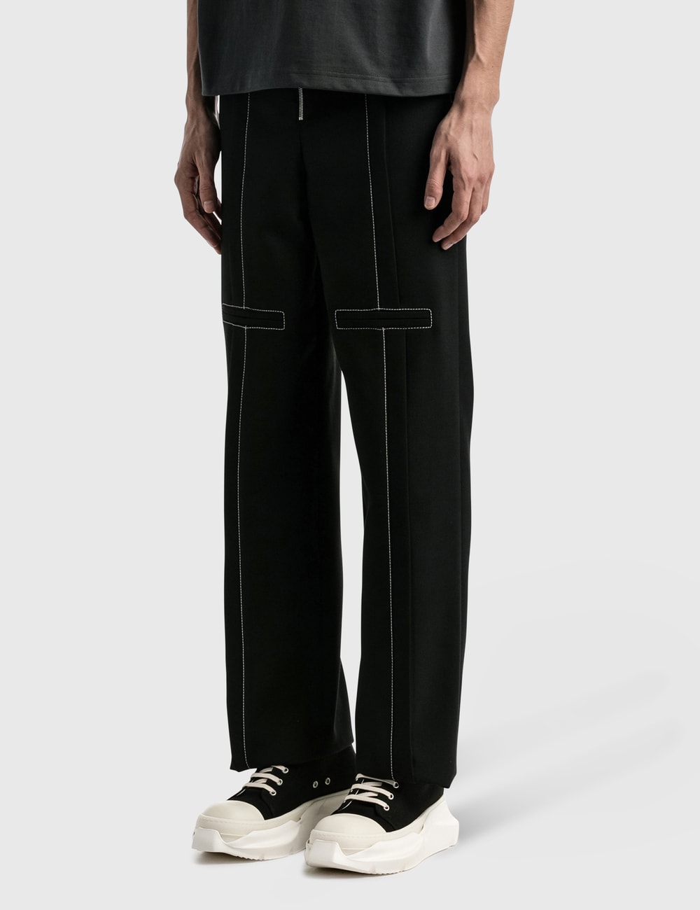 We11done - Contrast Top Stitch Tailored Trousers | HBX