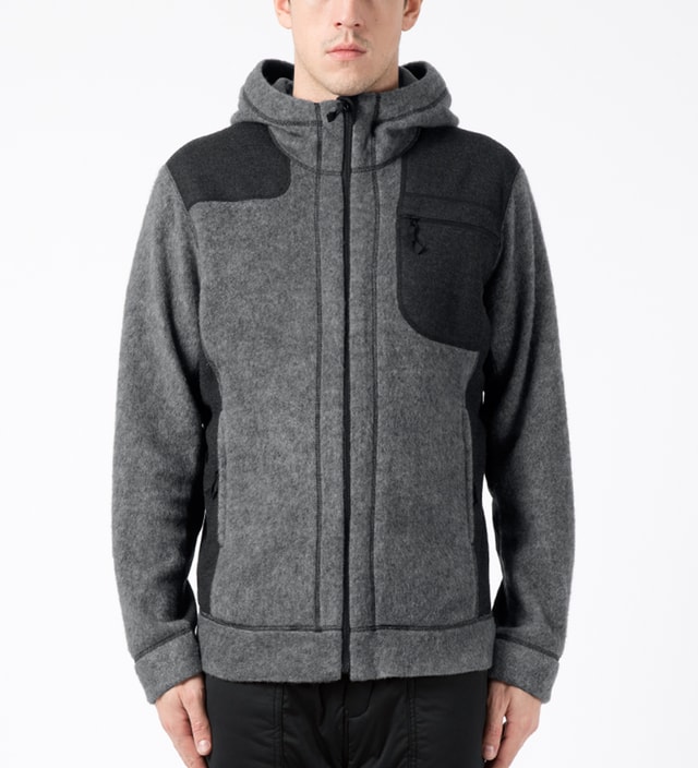 Snow Peak - Grey Wool Fleece Hooded Jacket | HBX